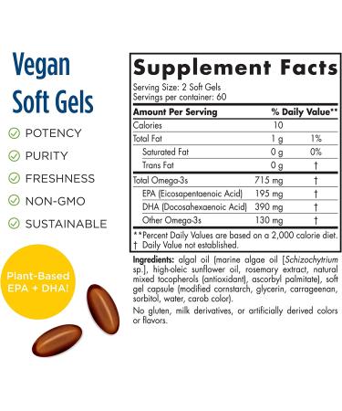 Deva Vegan Omega-3 DHA-EPA 200 mg - 90 Vegan Capsules for Heart Health - Buy Online on GoSupps.com