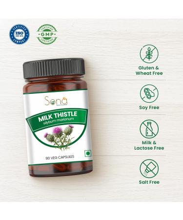 SONA Milk Thistle Capsule- 1000mg Veg Capsules 90 Count (Pack of 1) - Buy Online on GoSupps.com