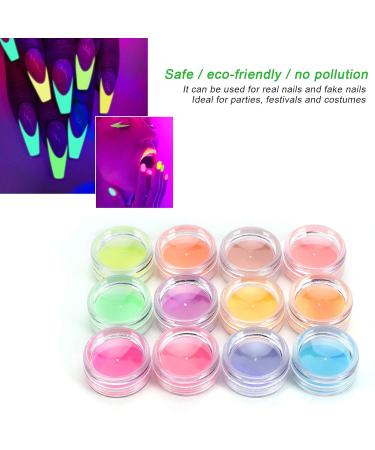 Fluorescence Nail Powder - 12 Box Neon Acrylic Glitter for Stunning Nail Art Decoration | International Shipping Available - Buy Online on GoSupps.com