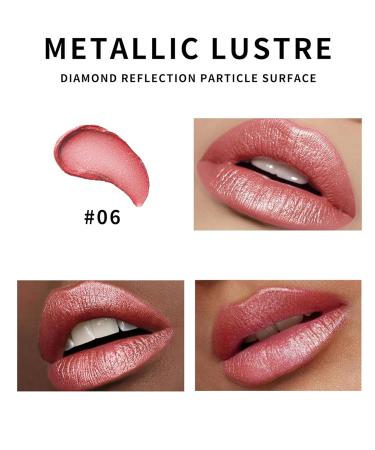 Shimmer Lipstick for Women - Long Lasting Metallic 3D Shine Hydrating Diamond Nude Glitter Lip Balm & Glossy High Impact Color - Nonstick Full-Coverage Makeup - Buy Online on GoSupps.com