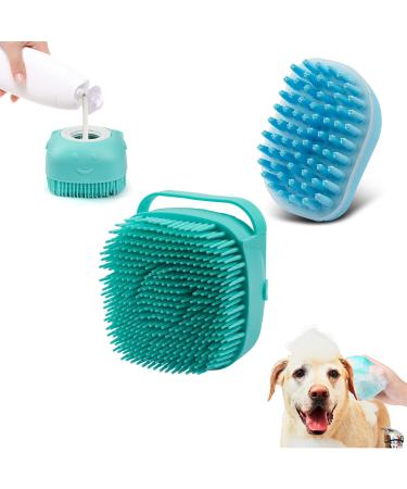 2Pack Dog Bath Brush, Soft Silicone Pet Shampoo Massage Dispenser Grooming Shower Brush for Short Long Haired Dogs and Cats Washing, ISWAYSTORE - Buy Online on GoSupps.com