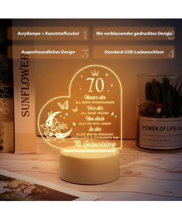 70th Birthday Gifts for Him & Her | Acrylic Night Light Decorations for 1953 Celebrations - Buy Online on GoSupps.com