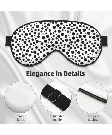 Reusable Sleep Mask Eye Cover - Soft Blackout Eye Masks for Better Sleep Travel & Gifts | Black & White Dot Pattern - Buy Online on GoSupps.com