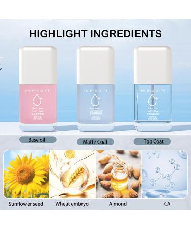Base and Top Coat Nail Polish Quick Dry Clear Nail Polish Set Shine Top Coat Nail Polish with Base Coat & Matte Top Coat Air Dry Nail Varnish Non Toxic Prevent Nail Gloss & Extend Nail Polish Lasting - Buy Online on GoSupps.com