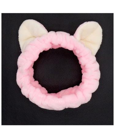 Face Wash Headband Multiple Styles Cute Elastic Cat Ears Headbands for Women Girls Makeup Face Washing Headband Hairdo Headwrap Hair Accessory Headband For Washing Face(TS14-Pink)