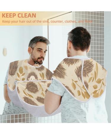 Cute Hedgehog Beard Bib Apron - Men's Shaving Hair Catcher Perfect Gift for Dad on Father's Day Anniversary & Christmas - Beard Bib with Suction Cups - Buy Online on GoSupps.com