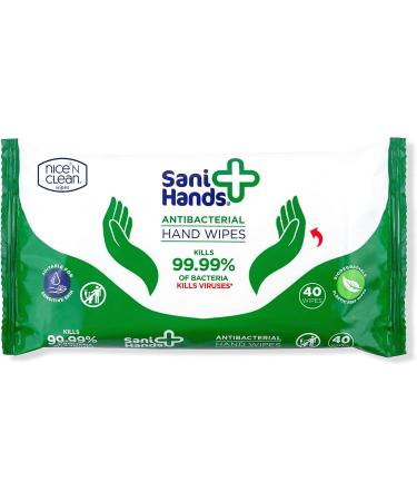 Sani Hands - Anti-bacterial Hand Wipes - Dermatologically Tested Non-Sticky Biodegradable Wet Wipes - 12x40 Wipes (480 Wipes) Sani Hands 480pk - Buy Online on GoSupps.com