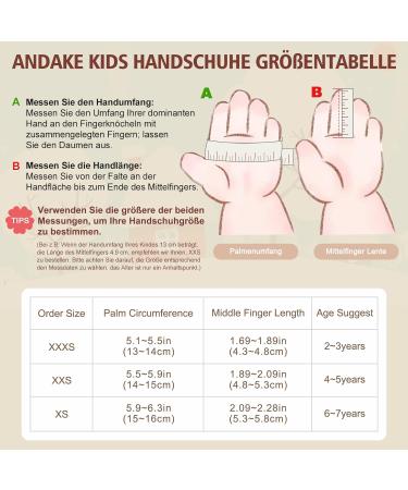Andake Children's Winter Gloves | Waterproof & Windproof Skiing Gloves for Kids | Boys & Girls Blue XXXS | Warm Outdoor Activities - Buy Online on GoSupps.com