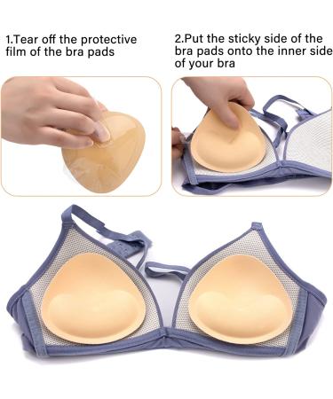 Silicone Bra Inserts Lift Breast Pads - 3 Pairs, Beige & Black - Push Up Sticky Bra Cups for Women - Buy Online on GoSupps.com