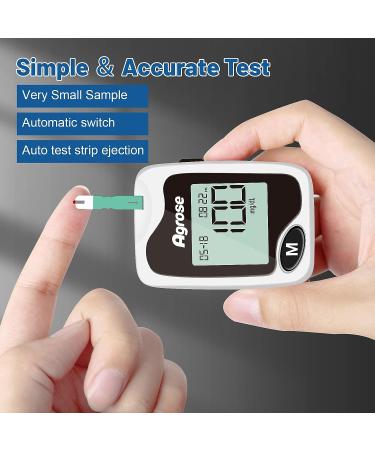 Agrose Blood Glucose Monitor Kit | 50 Test Strips, 50 Lancets, Continuous Testing Meter for Diabetes Management - Buy Online on GoSupps.com