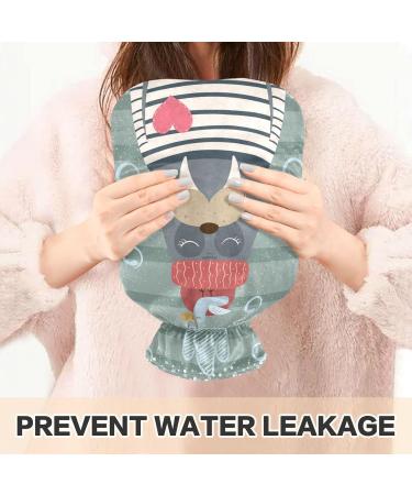 Hot Water Bottle with Cover 2L - BPA Free Walrus Design for Pain Relief & Cramps | International Shipping - Buy Online on GoSupps.com