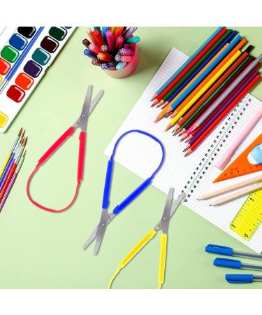 Yellow Loop Scissors for Kids Adult Easy Grip Easy Opening Adapted Scissors for Special Needs Safety Round Tip Open Squeeze Handles Multipurpose Comfort Grip Stainless Steel Office Scissors - Buy Online on GoSupps.com