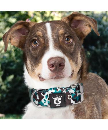 Buy Tspro Tactical Dog Collar - 3.8cm Wide Military-Grade Adjustable Camo Cyan (M: 44.5-52cm) with Strong Metal Buckle - International Shipping Available - Buy Online on GoSupps.com