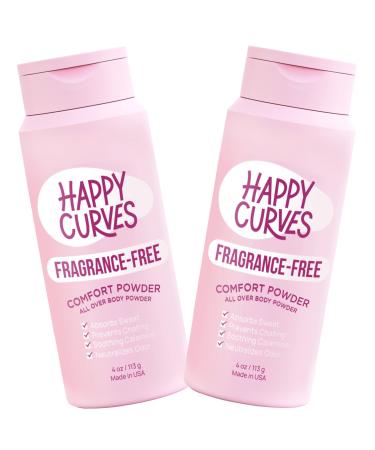 Comfort Powder: Talc Free Anti Chafe Body & Foot Powder Deodorant to Control Inner Thigh Chafing Private Areas and All Over Body for Women (4 Ounce (Pack of 2) Fragrance-Free) 4 Ounce (Pack of 2) Fragrance-Free