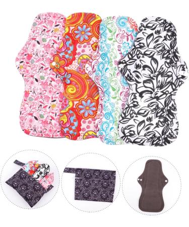 FRCOLOR 8 Pack Washable Menstrual Pads - Charcoal Bamboo Reusable Sanitary Napkins for Comfortable Period Care - Buy Online on GoSupps.com