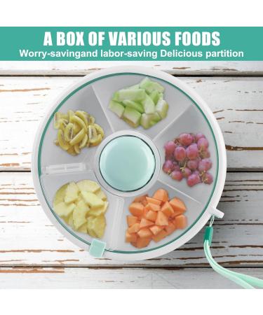 Buy Wiyety Snack Spinner - Rotating Storage Container with Lid for Toddlers | 5 Compartments Transparent Design for Nuts & Desserts - Mint Green - Buy Online on GoSupps.com