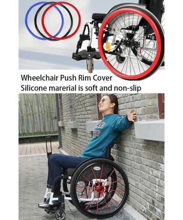 Wheel Push Ring Protective Cover(22/24inch) Wheelchair Accessories/Wheelchair Cover 1 Pair Non-Slip Wear-Resistant for Hand Push Cover Wheelchair Rear -24inch-A A 24inch - Buy Online on GoSupps.com