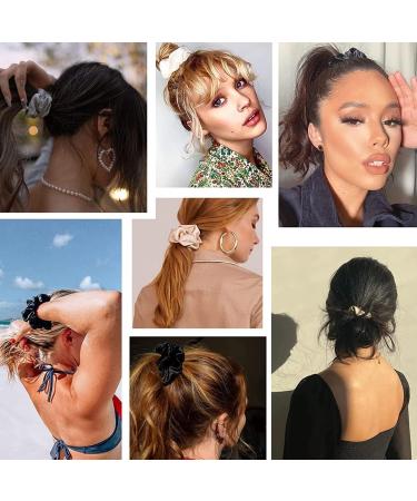 Hair Ring Elastic Real Silk Hair Scrunchie Elastic Hair Scrunchie for Women Girls Soft Elegant Accessory (Brown Reddish Brown Light Brown Dark Brown Beige Black) - Buy Online on GoSupps.com