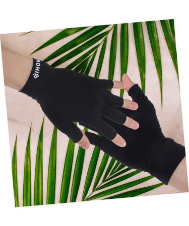 Mikinona 1 Pair UV Gloves UV Protection Gloves Nail Molding Gel Womens Gloves Fingerless Manicure Gloves Nail Art Skin Care Supply Fingerless Gloves Women's Fabric Nail Polish Anti-Black 19.5x8cm - Buy Online on GoSupps.com