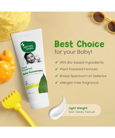 Natural Baby Sunscreen Lotion - SPF 30+ | Organic & Plant-Derived Ingredients UVA/UVB Protection 100ml - Buy Online on GoSupps.com