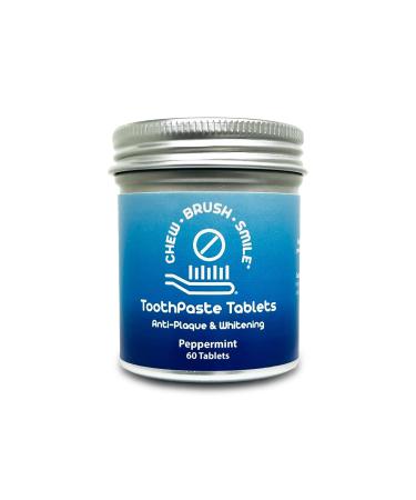 Chew Brush Smile Toothpaste Tablets 60 Count Peppermint
