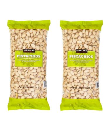Kirkland Signature California In-Shell Roasted & Salted Pistachios: 2 Pack (6 lbs) Roasted and Salted 3 Pound (Pack of 2)