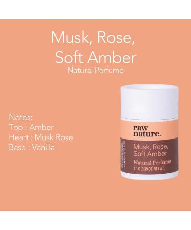 Raw Nature's Sensual Musk Rose + Soft Amber Natural Perfume Balm - Premium Handcrafted Confidence-Boosting Scent 11g - Buy Online on GoSupps.com