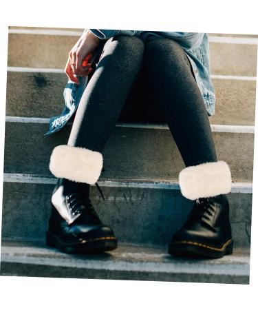 Amosfun Women's Winter Boot Covers - Warm Crocheted Fur Ballet Leg Cuffs & Acrylic Cable Short Socks - Buy Online on GoSupps.com