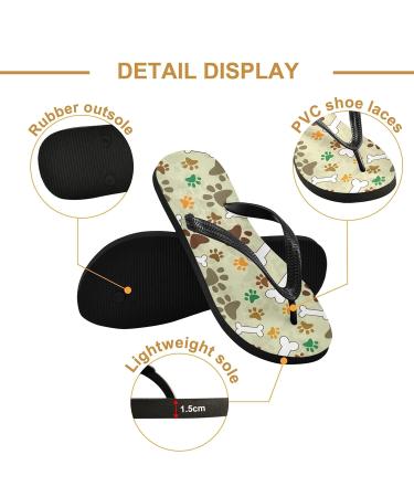 Mnsruu Dog Paw Print Flip Flops | Stylish Home Hotel & Spa Footwear | XS for Men & Women - Perfect for Travel - Buy Online on GoSupps.com