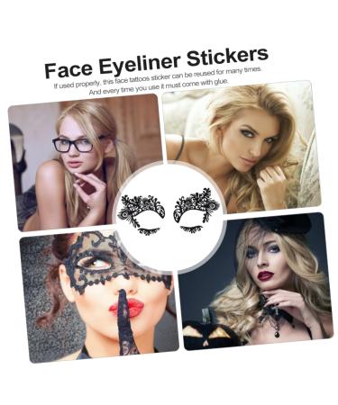 Beaupretty 5 Pairs Lace Eye Stickers - Halloween Eyeliner for Kids | Artificial Black Eyeliner Face Stickers | Fun Makeup for Children - Buy Online on GoSupps.com