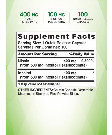 Nature's Truth Flush Free Niacin 500mg | 100 Capsules | Non-GMO & Gluten-Free - Buy Online on GoSupps.com