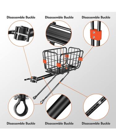 Versatile Bike Rear Rack with Basket | 165lb Load Capacity | Quick Mount & Adjustable | Includes Free Bungee Cord, Tools & Waterproof Cover - Buy Online on GoSupps.com