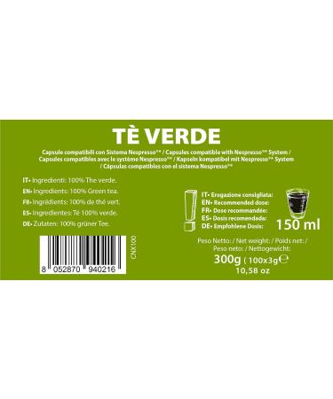 Espresso Note - Green Tea - Capsules Exclusively Compatible with NESPRESSO* Machine - 100 x 3 g - Buy Online on GoSupps.com