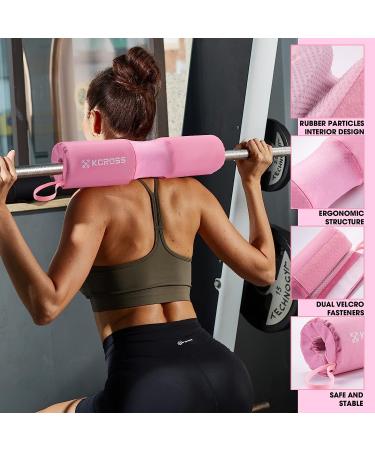 Kcross Barbell Squat Pad Set for Women - Includes 7Pcs Pad, Ankle Straps, Resistance Bands, Carry Bag - Pink Gym Equipment Accessories - Buy Online on GoSupps.com