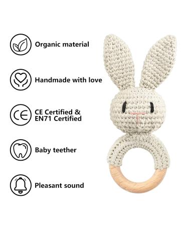 Artestar Greifling Baby Rassel & Bei ring - Eco-Friendly Wooden Baby Toy Gift (Beige Hase) for Newborns - International Shipping - Buy Online on GoSupps.com