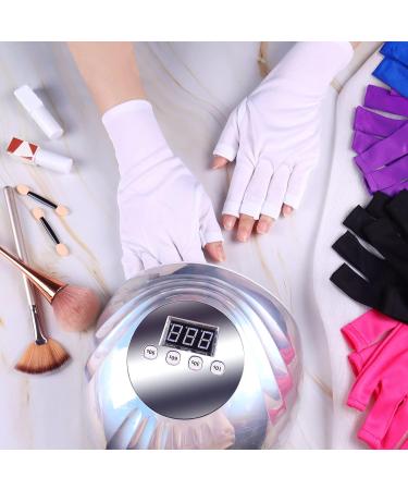 SIUSIO Anti UV Shield Glove - UV Protective Sleeves Fingerless Glove for Gel Manicures protect Hands from LED Lamps Nail Dryer Professional Protection Tool for Skin Care Nail Art Microfiber White - Buy Online on GoSupps.com