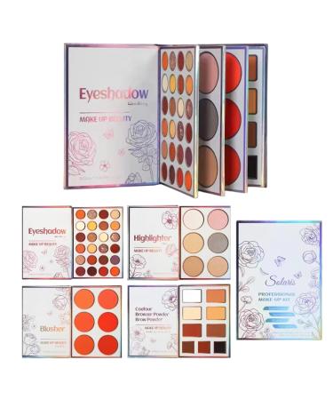 Makeup Palette - 45 Colors Multifunctional - Blush Highlighter Eyeshadow - For Women Girls Beginners Girlfriend Daily Travel Party Dating Wedding