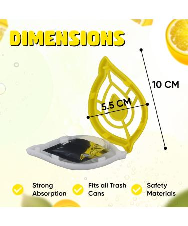 HOVUK Trash Can Freshener - Lemon Odor Remover & Air Freshener for Kitchen Waste Buckets (4 Pieces) - Self-Adhesive Swing Pedal Air Dent - Buy Online on GoSupps.com