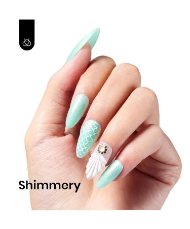 Beetles Mint Green Gel Polish - 15ml Glitter UV Soak Off Nail Polish for DIY Art - Mermaid Turquoise Shimmer - Summer Nail Design - Buy Online on GoSupps.com
