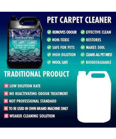 5L Dirtbusters Pet Carpet Cleaner: Blackberry & Fig Urine Odour & Stain Shampoo - Buy Online on GoSupps.com