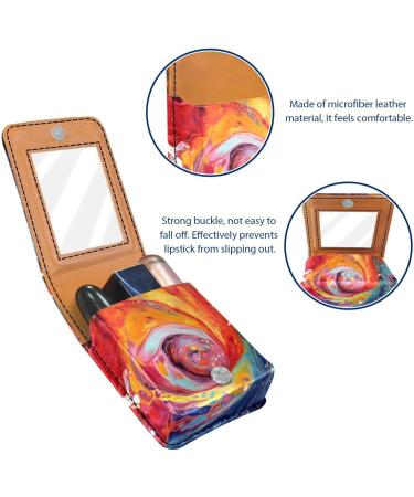 Travel Lipstick Organizer Case - Portable Makeup Bag with Mirror | Abstract Watercolor Design | Shop Now - Buy Online on GoSupps.com