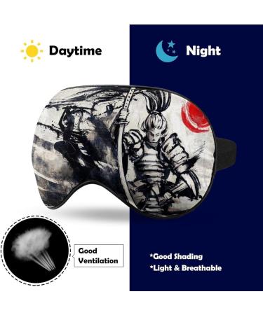 Japanese Samurai Soft Sleep Mask for Women | Ink Style Blackout Eye Mask | Breathable Polyester | Adjustable Travel Eye Mask - Buy Online on GoSupps.com