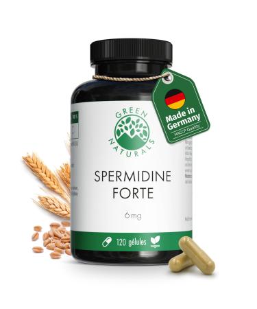 Spermidine Forte Hautement dos : 6 mg par capsule d'extrait de germe de bl Test en laboratoire 120 g lules Green Naturals