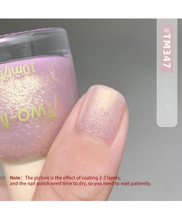 Pearl Shimmer Nail Polish - Light Pink Mermaid Nail Varnish Pearlescent Shell Glitter - Quick Dry Long Lasting Breathable Nail Art Decoration - No UV Needed 10ml (TM347) - Buy Online on GoSupps.com