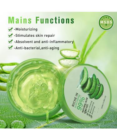 300 ml Organic Aloe Vera Gel - Natural Moisturizing Cream for Body & Hair Sunburn Relief Scar Repair Calming & Anti-Inflammatory Care - Buy Online on GoSupps.com