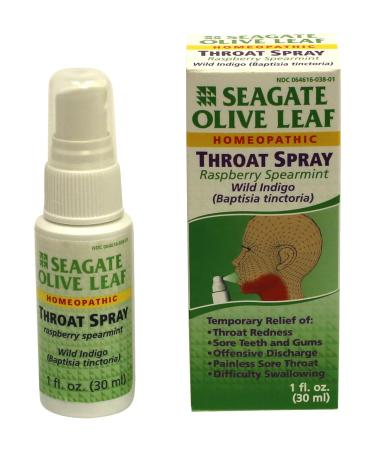 Seagate Olive Leaf Throat Spray Raspberry Spearmint 1 fl oz (30 ml)