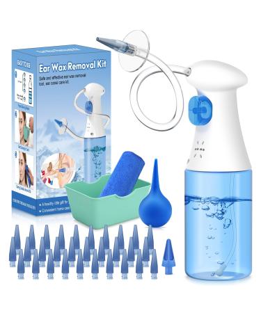 Ear Wax Removal Kit Safe Effective and Easy Ear Cleaner Ears Irrigation Flushing System Ears Cleaning Kits for Adults & Kids Earwax Removal Tools Earwax Cleaner Tool Set - 30 Tips Basin Towel