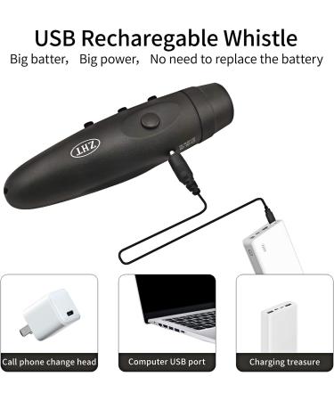 ZHT Electronic Whistle for Referees - USB Charging, 3 Tone High Volume Emergency Whistle for Safety - Ideal for Coaches, Teachers, Outdoor Activities - Black - Buy Online on GoSupps.com