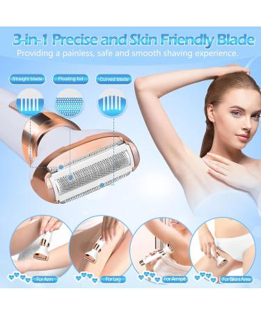 Electric Razors for Women - 4 in 1 Portable Rechargeable Shaver and Trimmer for Face, Underarm, Legs, and Bikini Area by Maywiyi - Buy Online on GoSupps.com
