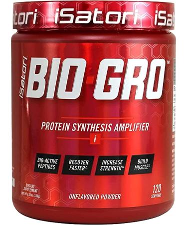 iSatori Bio-GRO Protein Synthesis Amplifier - Build Lean Muscle, Speed Recovery and Increase Strength - Bio-Active Proline-Rich Peptides Post Workout Muscle Builder - Unflavored (120 Servings)